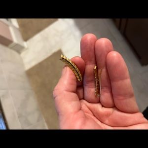 Stella & Dot ear climber earrings gold black stone